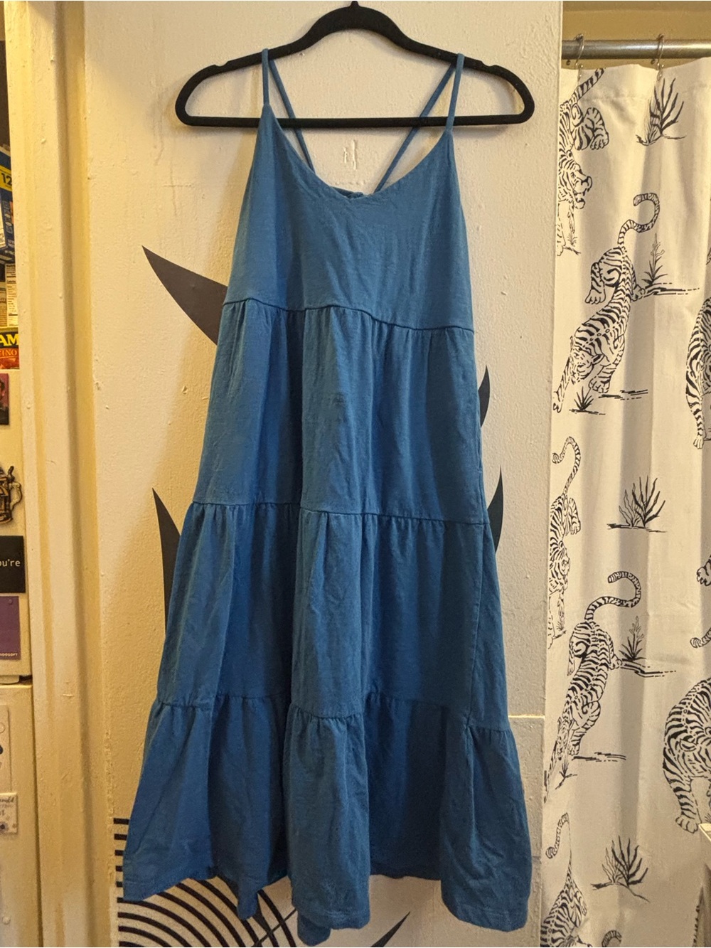 Old Navy Cerulean Blue Tiered Spaghetti Strap Maxi Dress, Women’s M